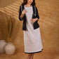 Ebony Black Stripe Cotton Cropped Formal Jacket with Sailor Collar and Ivory Trim
