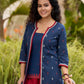 Ikat & Jamdani design Fusion Maroon Top & Skirt with Additional Ikat Accent Shrug