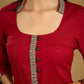 Elegant maroon cotton top highlighted with beautiful border detailing.