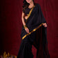 Black Luxe Saree Featuring All-Over Sequins and Ornate Zari Border