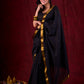 Black Luxe Saree Featuring All-Over Sequins and Ornate Zari Border