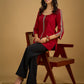 Elegant maroon cotton top highlighted with beautiful border detailing.