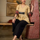 Chic Beige Cotton Top Enhanced With Ajrakh Print Sleeves And An Embellished Mirror Work Yoke