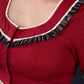 Maroon Cotton Frilled Neck Blouse
