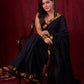 Black Luxe Saree Featuring All-Over Sequins and Ornate Zari Border