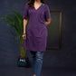 Stylish Purple Cotton Collared Tunic , For Everyday Wear