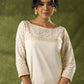 Elegant Cotton Hakoba off White Kurta - Pant Optional