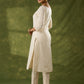 Elegant Cotton Hakoba off White Kurta - Pant Optional