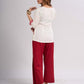 Ivory Cotton Straight Top with Madhubani Hand Painted Sleeves and Pockets