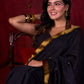 Black Luxe Saree Featuring All-Over Sequins and Ornate Zari Border