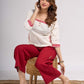 Ivory Cotton Straight Top with Madhubani Hand Painted Sleeves and Pockets
