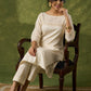 Elegant Cotton Hakoba off White Kurta - Pant Optional