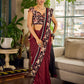 Classic Maroon-Black Dual-Tone Cotton Saree with Kalamkari Border & Pallu