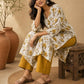 Chic White Floral Printed Cotton Kurta with Straight Silhouette