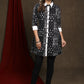 Trendy cotton black printed shirt styled tunic