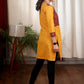Thread embroidered mustard cotton Ajrakh tunic