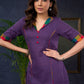 Stylish Purple Cotton Collared Tunic , For Everyday Wear