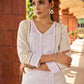 Stylish white cotton Hakoba combination kurta featuring intricate surface texture - pant optional