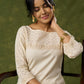 Elegant Cotton Hakoba off White Kurta - Pant Optional