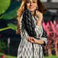 Monochrome Ikat Kurta in Handloom Cotton Weave