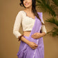 Ivory Bloom Hakoba Floral Hand Embroidered Cotton Blouse - Optional Saree