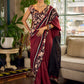 Classic Maroon-Black Dual-Tone Cotton Saree with Kalamkari Border & Pallu