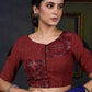 Maroon Ajrakh Combination Kutch Work Blouse