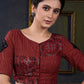 Maroon Ajrakh Combination Kutch Work Blouse