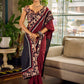 Classic Maroon-Black Dual-Tone Cotton Saree with Kalamkari Border & Pallu