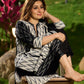 Monochrome Ikat Kurta in Handloom Cotton Weave