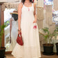Trendy White Cotton Strappy Embroidered Motif  Dress with Inner