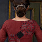 Maroon Ajrakh Combination Kutch Work Blouse