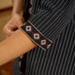 Classy black cotton ikat top with stylish lace details