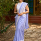 Pastel lavender modal blend saree with delicate lace borders and modern elegance
