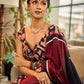 Classic Maroon-Black Dual-Tone Cotton Saree with Kalamkari Border & Pallu