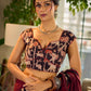 Classic Maroon-Black Dual-Tone Cotton Saree with Kalamkari Border & Pallu