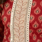 Scarlet Serenity Mirror Accent Kurta Set with Kantha Border and Dupatta