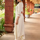 Hand embroidered off-white rayon kurta with delicate artistic detailing-pant optional