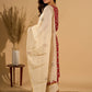 Scarlet Serenity Mirror Accent Kurta Set with Kantha Border and Dupatta