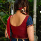 A Modern Royal ensemble - Stunning Jamdani Lehenga Choli with a monochrome blue base & contrast maroon and all over Zardosi embroidery - Shaded Dupatta Optional