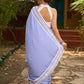 Pastel lavender modal blend saree with delicate lace borders and modern elegance