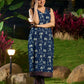 Modern Indigo Sleeveless Kurta with Playful Animal and Stripe Design