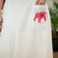 Trendy White Cotton Strappy Embroidered Motif  Dress with Inner