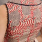 Cream and Rust Cotton Printed Sleeveless Blouse with Black Lace Detail
