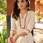 Hand embroidered off-white rayon kurta with delicate artistic detailing-pant optional