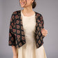 Elegant Printed Ajrakh Jacket with MirrorHand  Embroidery