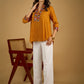 Ethnic handcrafted mirror work bandhani rayon top