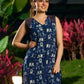 Modern Indigo Sleeveless Kurta with Playful Animal and Stripe Design