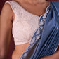 Ivory Grace Hakoba Blouse with Mirror Lace Highlights & Chic Back Bow