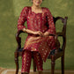 Beautiful Rust Self-Embellished Tissue Kurta - Pant Optional